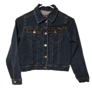 Tractor Girls size 10 Stretch‎ Denim Jean Jacket with Front Pockets, Dark Wash.